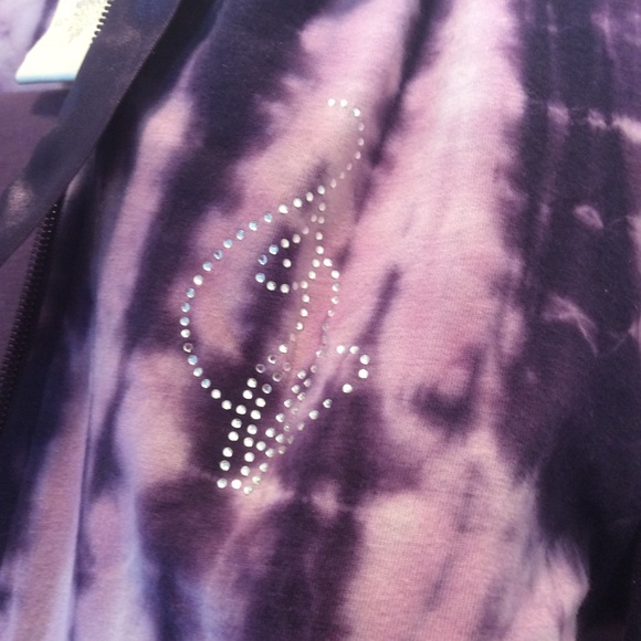 🌹Wow SEXY Purple Tie-Dye Satin Hoody 2-piece 🌹 - Picture 3 of 8